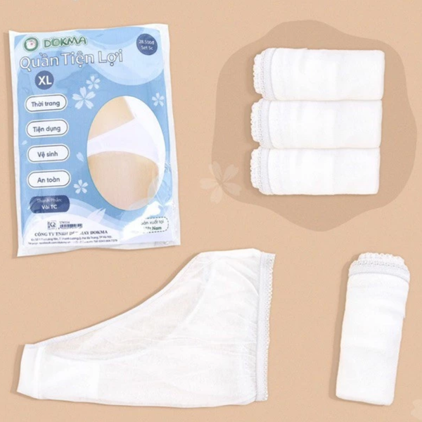 Quần lót vải dùng 1 lần Dokma (set 5c)