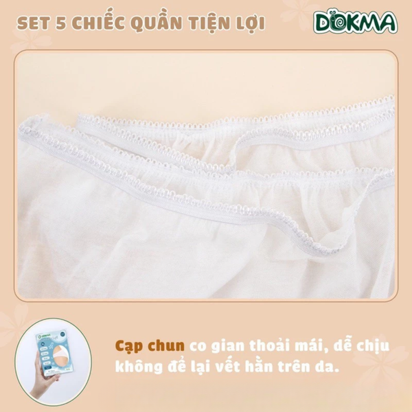 Quần lót vải dùng 1 lần Dokma (set 5c)