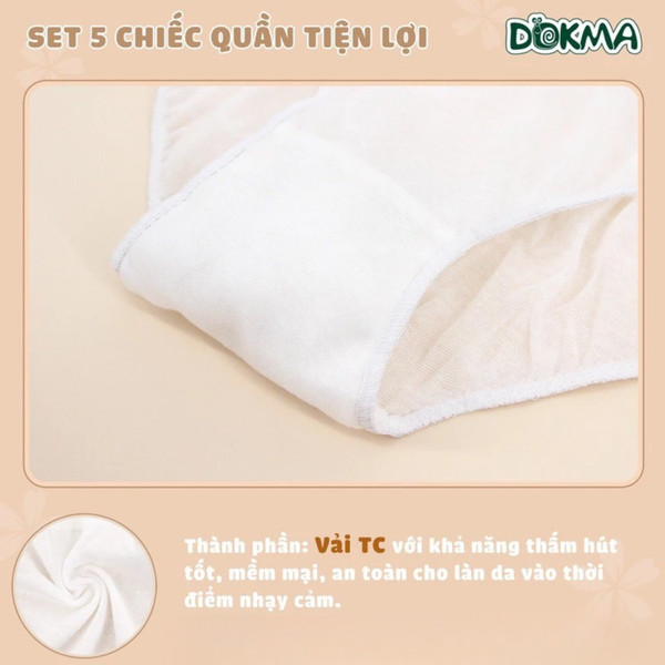 Quần lót vải dùng 1 lần Dokma (set 5c)