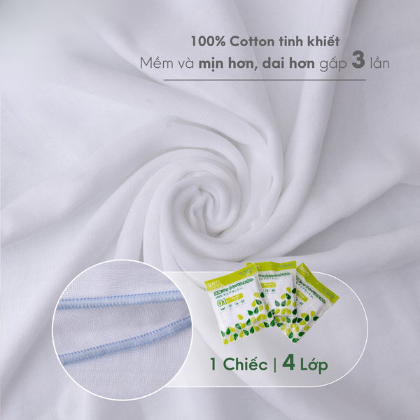 Khăn tắm Cotton cao cấp Yori 4 lớp