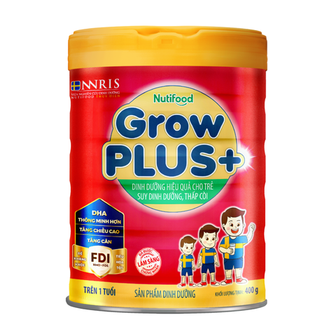 Sữa Bột Nutifood GrowPLUS+ Đỏ trên 1 tuổi lon 400g