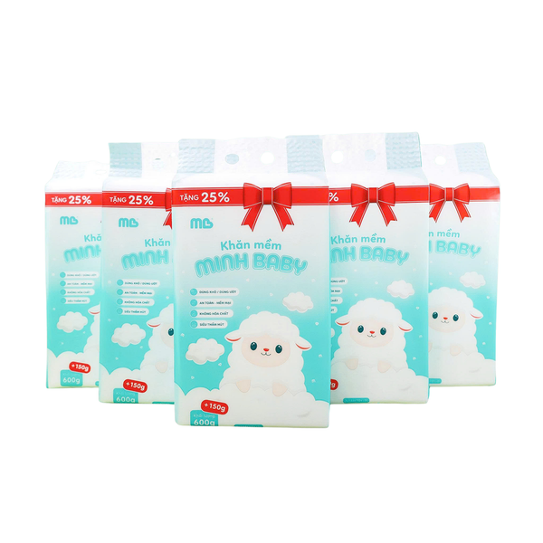 Khăn vải khô đa năng Minh Baby 600g 20x20cm