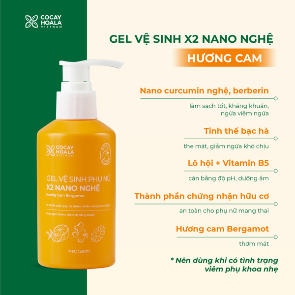 Gel vệ sinh x2 nano nghệ 150ml