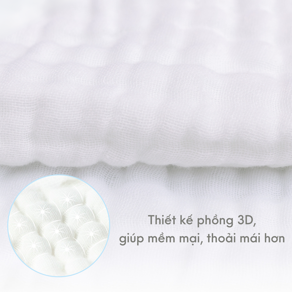Khăn tắm Cotton nhăn cao cấp Yori 6 lớp