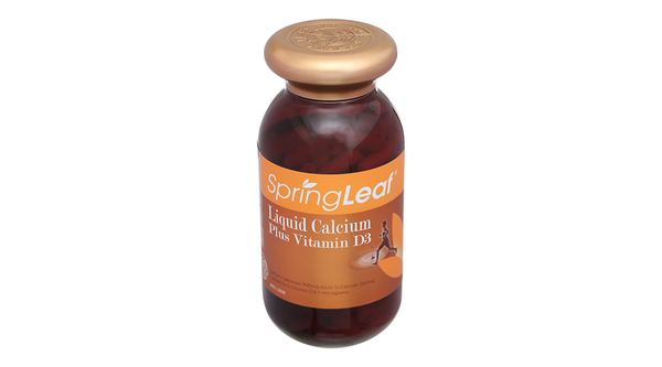 Thực phẩm bảo vệ sức khỏe Canxi Springleaf Liquid Calcium Plus Vitamin D3 lọ 60 viên