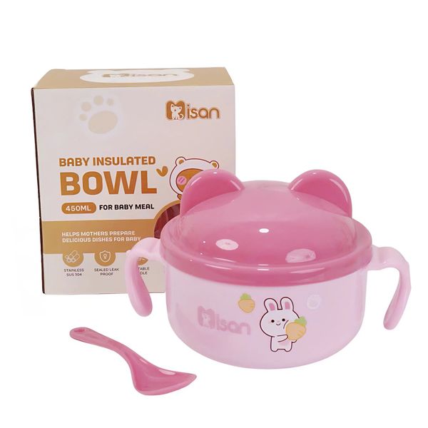 Bát ăn dặm inox kèm thìa Misan