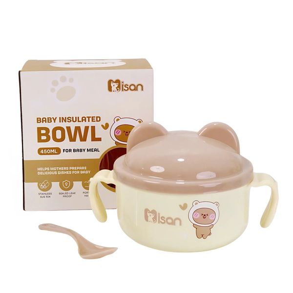 Bát ăn dặm inox kèm thìa Misan