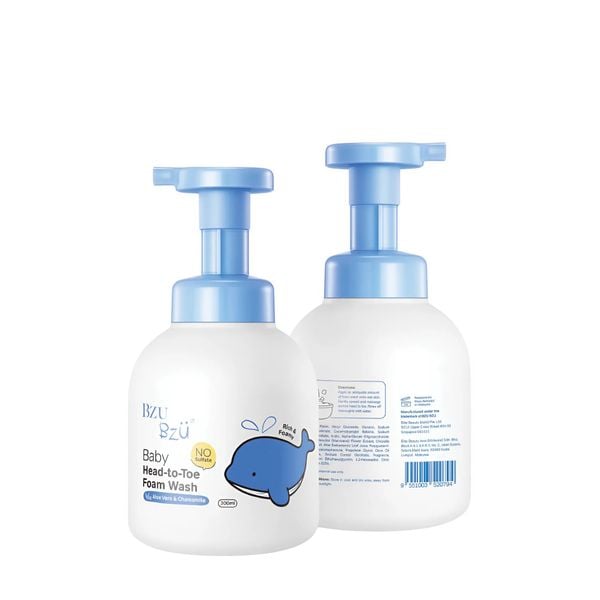 Sữa tắm gội bọt lô hội & hoa cúc cho bé BZU BZU