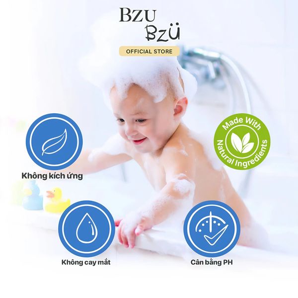 Sữa tắm gội bọt lô hội & hoa cúc cho bé BZU BZU