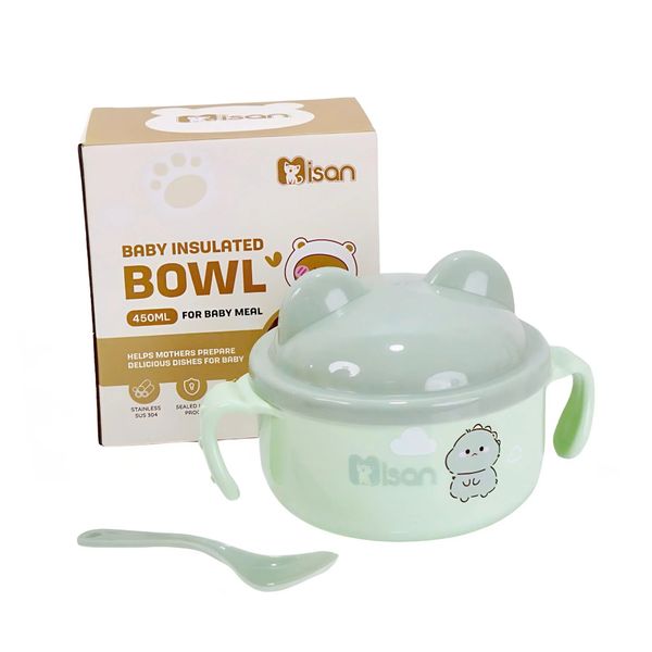 Bát ăn dặm inox kèm thìa Misan