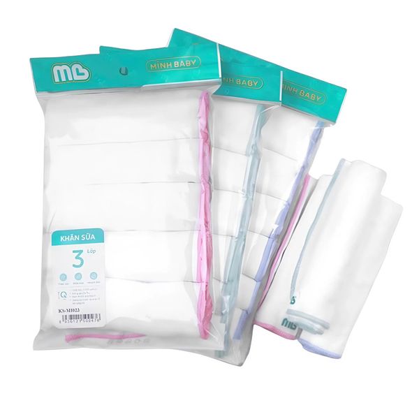 Khăn sữa cotton Minh Baby (set 6c)