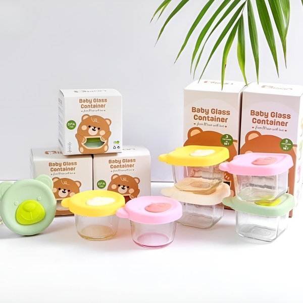 Hũ thuỷ tinh chia vạch đựng thức ăn dặm Misan 230ml