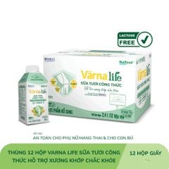 Sữa tươi công thức Varna life freelactose ít ngọt cho người lớn tuổi 180ml