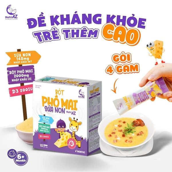 Phô Mai Tách Muối Cho Bé Ăn Dặm Bổ sung sữa non NutriAZ