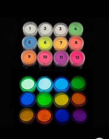  Bột dạ quang phát sáng đủ màu 