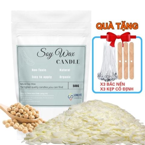  Sáp Đậu Nành Làm Nến, Nguyên Liệu Làm Nến Thơm, Sáp Đậu Nành Làm Nến Thơm Soy Wax - 1kg 