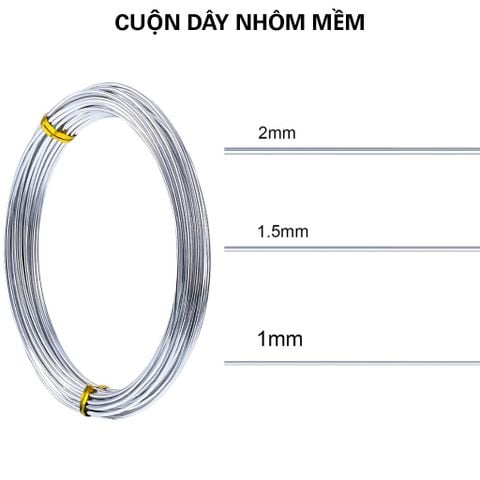  Cuộn Dây Nhôm Mềm Tạo Khung Xương Đất Sét, Tạo Hình Nhân Vật, Hoa Lá DIY 