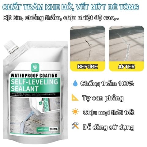  Keo Vá Vết Nứt Xi Măng, Trám Nứt Bê Tông Chống Thấm, Tự San Phẳng Vá Sàn, Tường, Chống Dột Hiệu Quả 