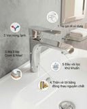 Vòi Chậu Lavabo 1 lỗ Nóng - Lạnh _OB_163