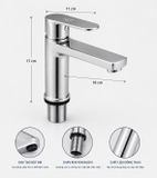 Vòi Chậu Lavabo 1 Lỗ Nóng - Lạnh OB_108
