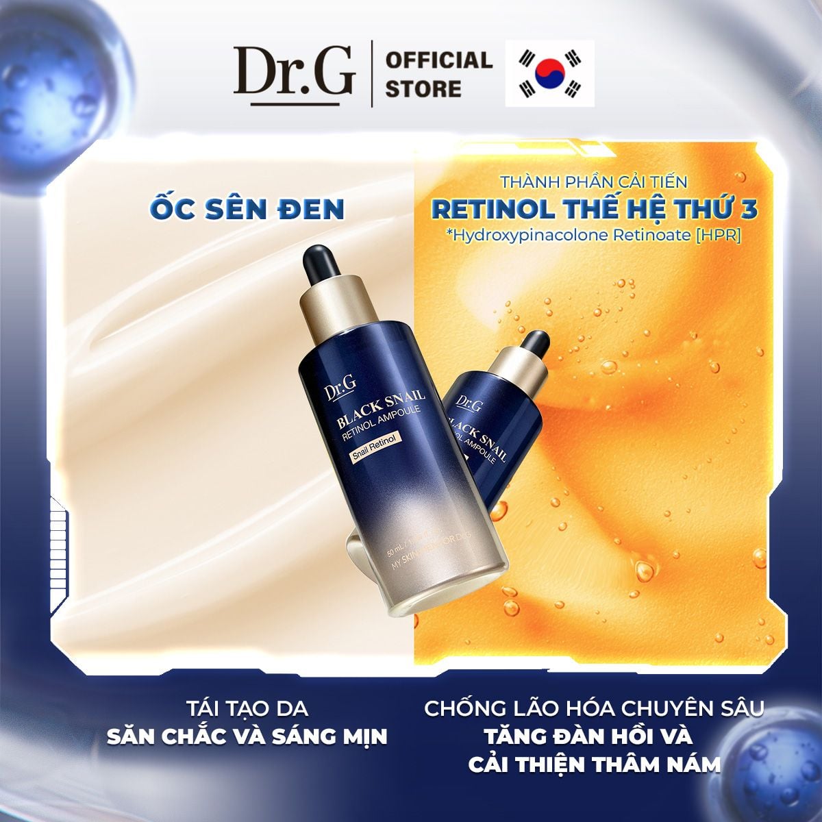  Tinh chất ngăn ngừa lão hóa chuyên sâu Dr.G Black Snail Retinol Ampoule 50ml 