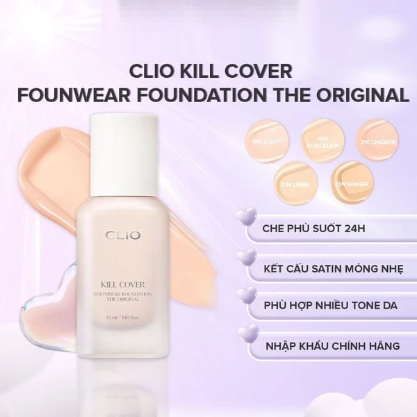 KEM NỀN CLIO KILL COVER FOUNWEAR FOUNDATION THE ORIGINAL 35ML