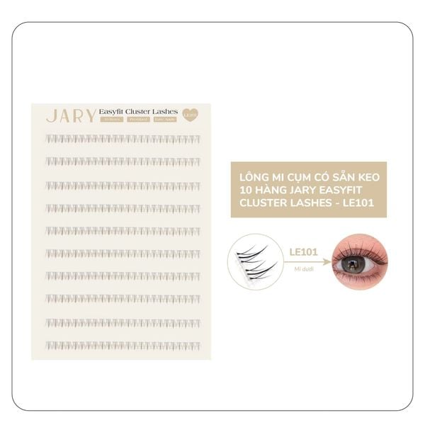 LÔNG MI CỤM CÓ SẴN KEO 10 HÀNG JARY EASYFIT CLUSTER LASHES