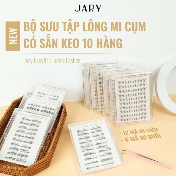 LÔNG MI CỤM CÓ SẴN KEO 10 HÀNG JARY EASYFIT CLUSTER LASHES