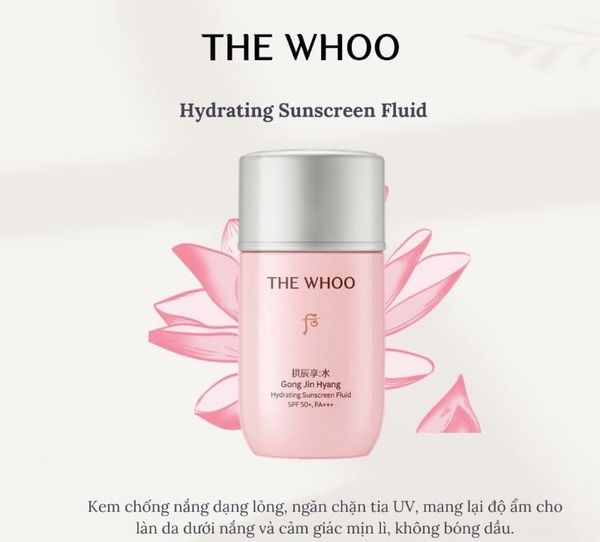 KEM CHỐNG NẮNG THE WHOO GONG JIN HYANG HYDRATING SUNCREEN FLUID 60ML