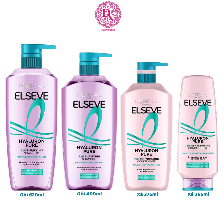 GỘI XẢ L'OREAL PARIS ELSEVE HYALURON PURE 72H DA ĐẦU DẦU NHỜN