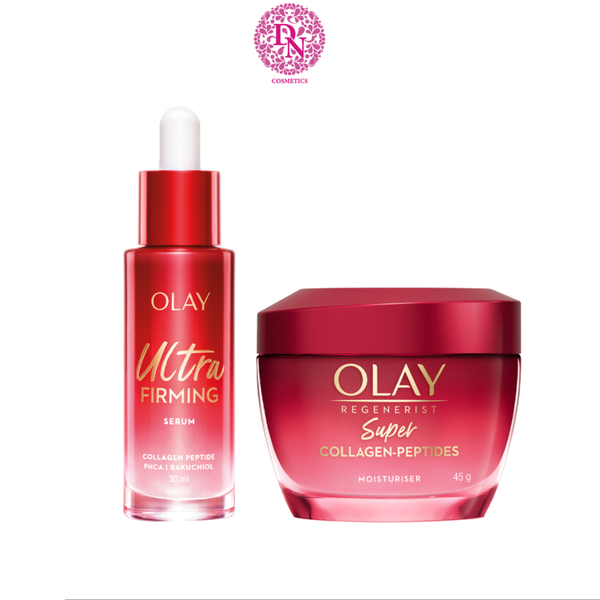 BỘ ĐÔI TINH CHẤT VÀ KEM DƯỠNG OLAY ULTRA FIRMING SERUM/SUPER COLLAGEN PEPTIDES MOISTURISER