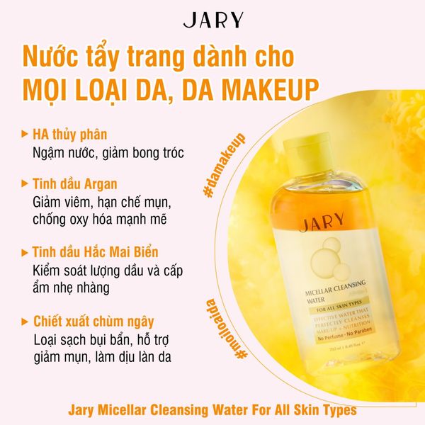 NƯỚC TẨY TRANG JARY MICELLAR CLEANSING WATER ALL-IN-1 250ML