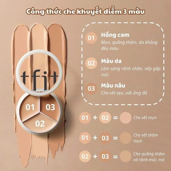 KEM CHE KHUYẾT ĐIỂM 3IN1 TFIT COVER UP PRO CONCEALER 15G