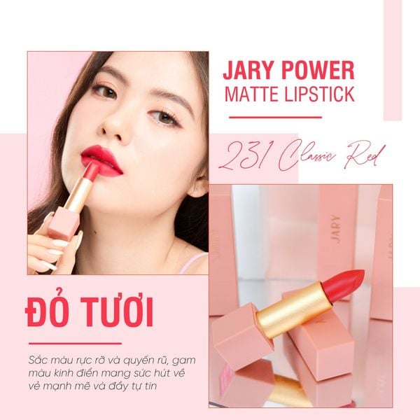 SON THỎI LÌ CAO CẤP JARY POWER MATTE LIPSTICK