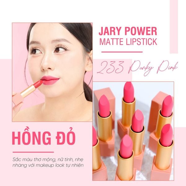 SON THỎI LÌ CAO CẤP JARY POWER MATTE LIPSTICK