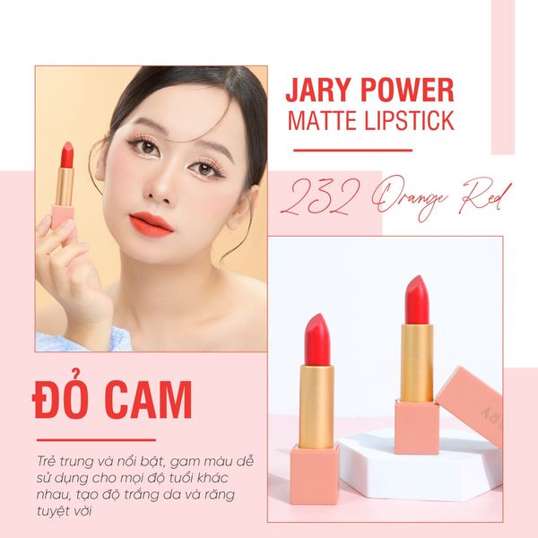 SON THỎI LÌ CAO CẤP JARY POWER MATTE LIPSTICK