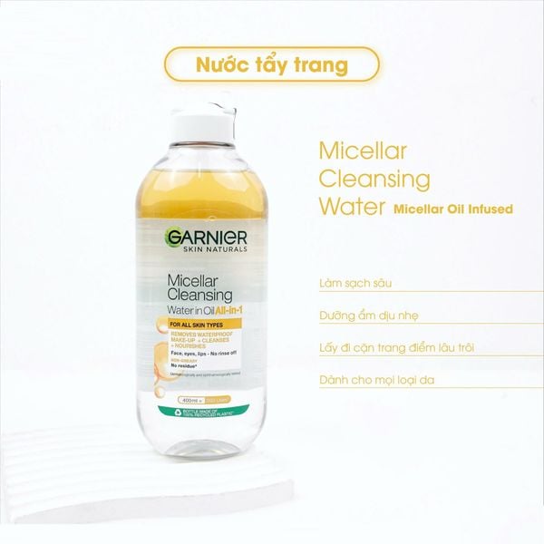 NƯỚC TẨY TRANG GARNIER SKIN NATURALS MICELLAR CLEANSING WATER