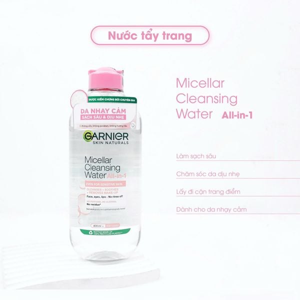 NƯỚC TẨY TRANG GARNIER SKIN NATURALS MICELLAR CLEANSING WATER