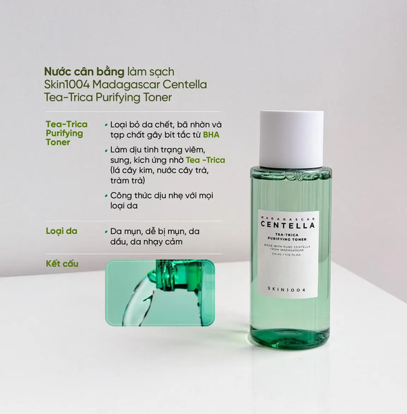 NƯỚC HOA HỒNG SKIN1004 MADAGASCAR CENTELLA TEE-TRICA PURIFYING TONER 210ML