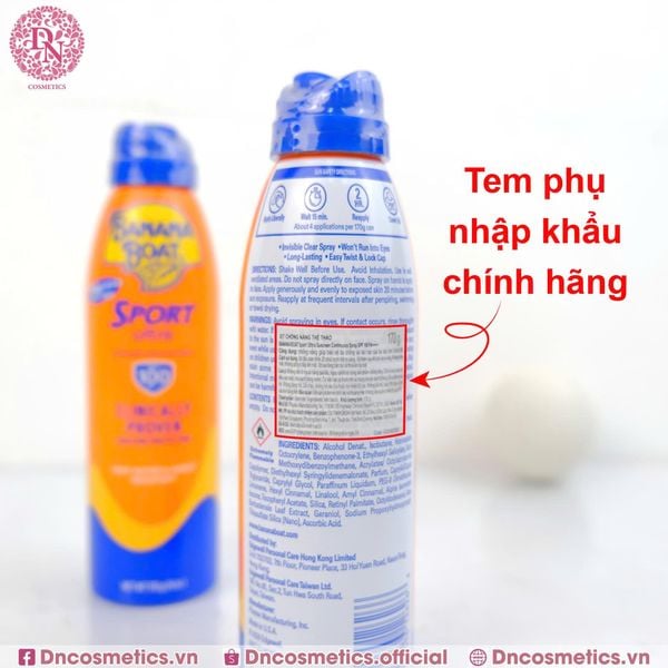 XỊT CHỐNG NẮNG THỂ THAO BANANA BOAT SPORT ULTRA SUNCREEN CONTINUOUS SPRAY SPF 100 PA ++++ 170G