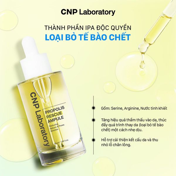 TINH CHẤT KEO ONG DÀNH CHO DA DẦU MỤN CNP LABORATORY PROPOLIS RESCUE AMPULE