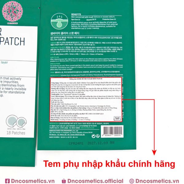 MIẾNG DÁN MỤN SOME BY MI CLEAR SPOT PATCH