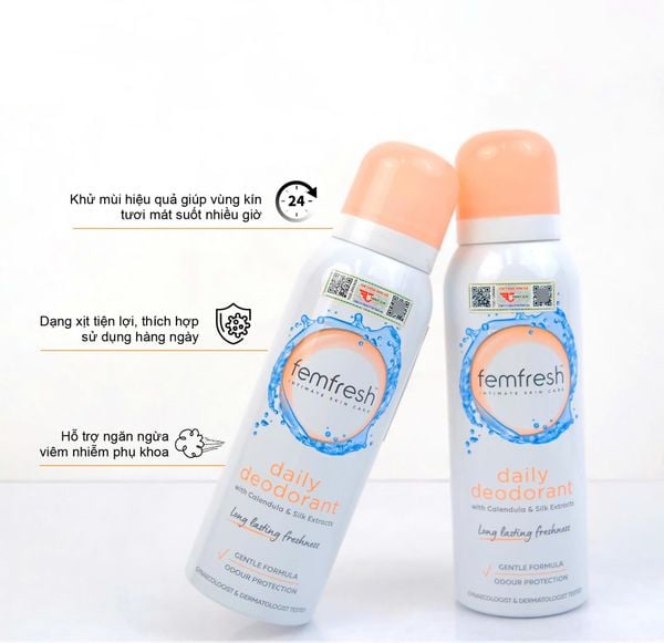 XỊT THƠM MÁT VÙNG KÍN CAO CẤP FEMFRESH INTIMATE SKIN CARE ACTIVE ĐEOORANT 125ML