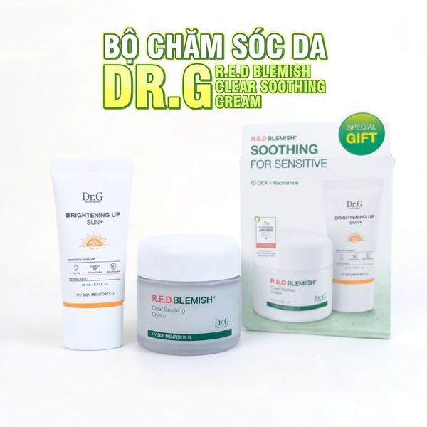 BỘ CHĂM SÓC DA DR.G R.E.D BLEMISH CLEAR SOOTHING CREAM BONUS SET
