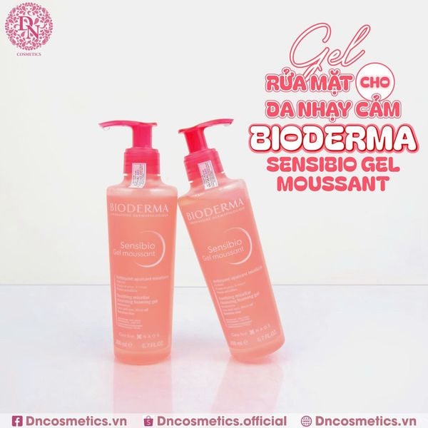 GEL RỬA MẶT CHO DA NHẠY CẢM BIODERMA SENSIBIO GEL MOUSSANT 200ML - HỒNG - HÀNG NHẬP KHẨU