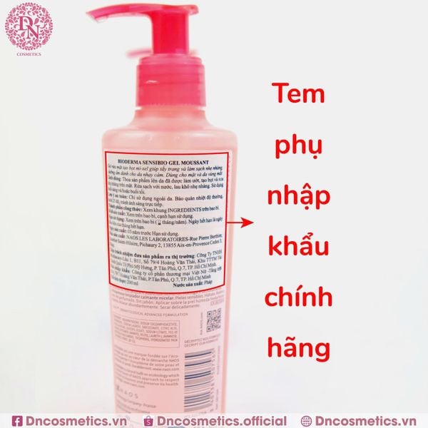 GEL RỬA MẶT CHO DA NHẠY CẢM BIODERMA SENSIBIO GEL MOUSSANT 200ML - HỒNG - HÀNG NHẬP KHẨU