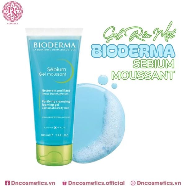 GEL RỬA MẶT BIODERMA SEBIUM MOUSSANT XANH