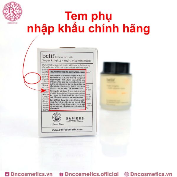 MẶT NẠ NGỦ DƯỠNG SÁNG DA BELIF SUPER KNIGHT MULTI VITAMIN MASK 75ML