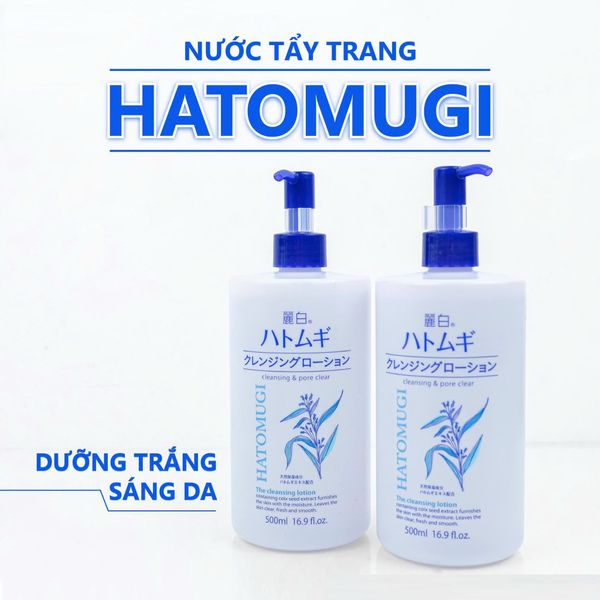 NƯỚC TẨY TRANG HATOMUGI DƯỠNG TRẮNG SÁNG DA 500ML