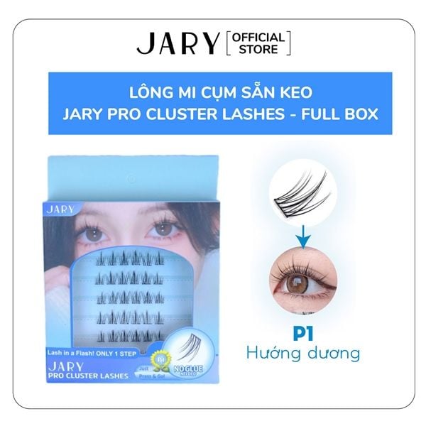LÔNG MI CỤM CÓ SẴN KEO JARY PRO CLUSTER LASHES HỘP NHỰA 6 HÀNG